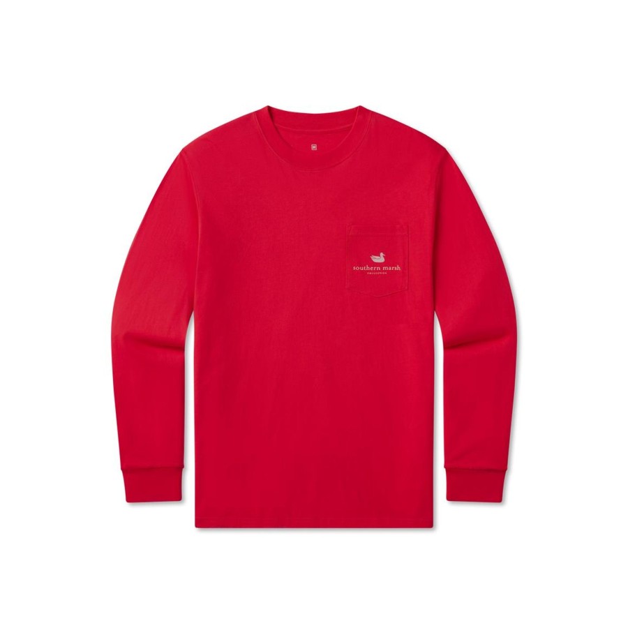 Women'S Southern Marsh Original Long Sleeve Tees | Southern Cities Tee - Athens - Long Sleeve Red