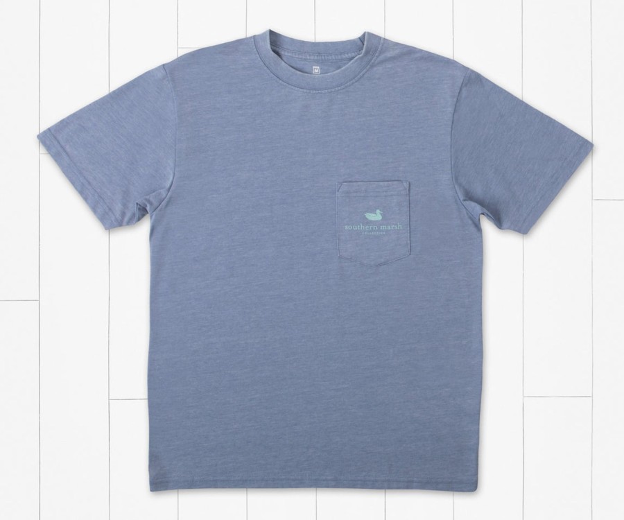 Youth Southern Marsh Seawash Tees | Youth Seawash Tee - Hooked Up Washed Blue