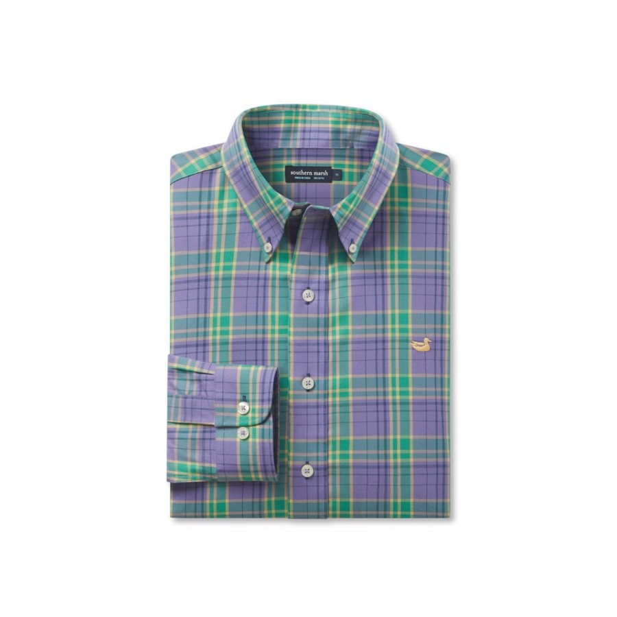 Men'S Southern Marsh Relaxed | Lexington Windowpane Dress Shirt