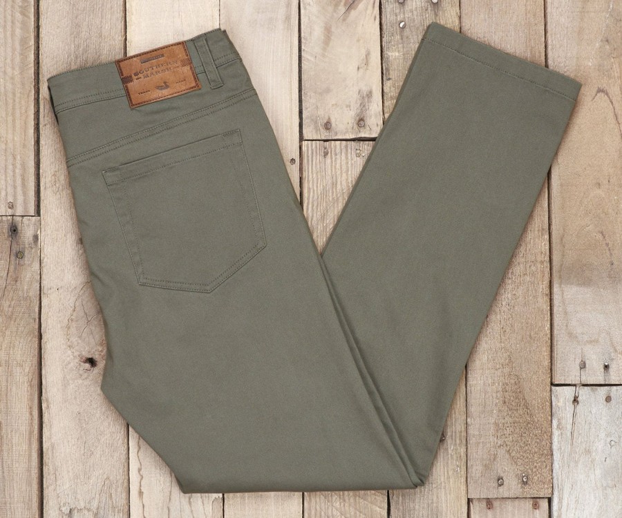 Men'S Southern Marsh Pants | Brazos Stretch Twill Pant | Dark Green Dark Green Brazos