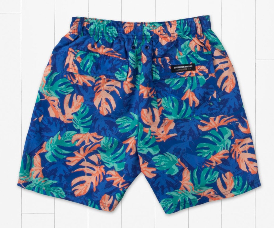 Youth Southern Marsh Swim Trunks | Youth Harbor Lined Trunk - Tropical Royal Blue