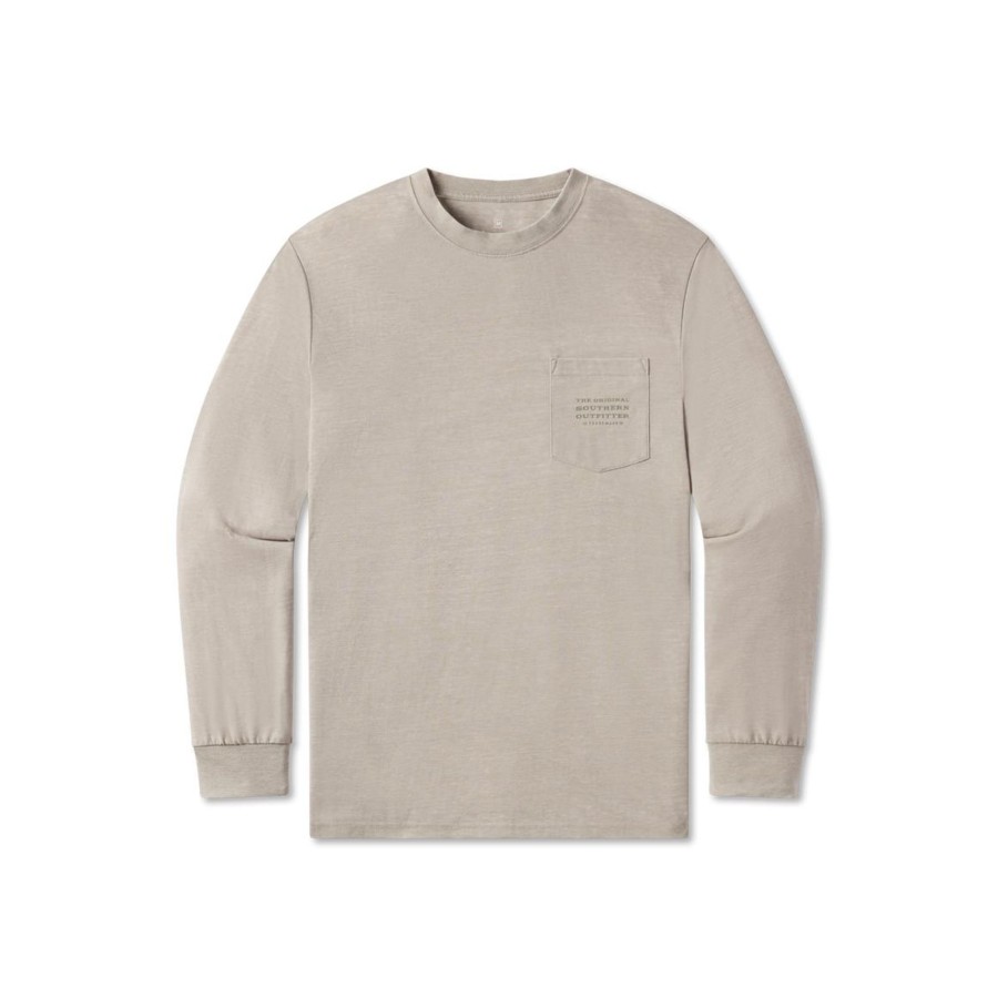 Men'S Southern Marsh Seawash Long Sleeve Tees | Seawash Tee - Tread - Long Sleeve Light Gray