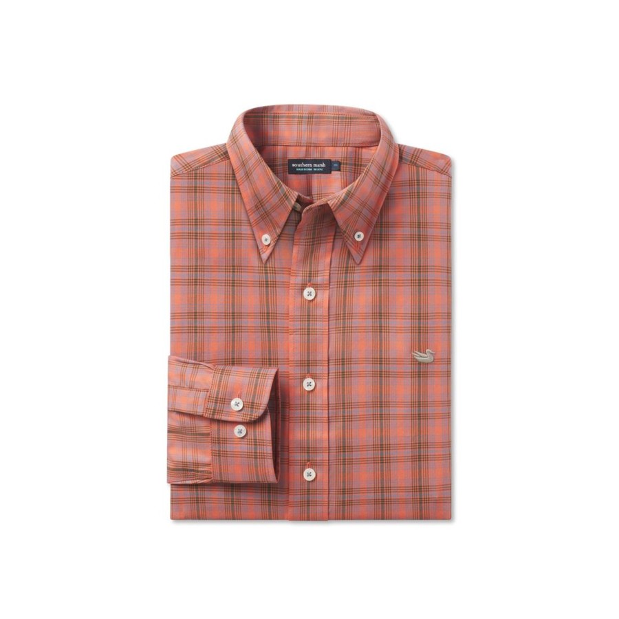 Men'S Southern Marsh Wrinkle-Free | Winston Windowpane Dress Shirt