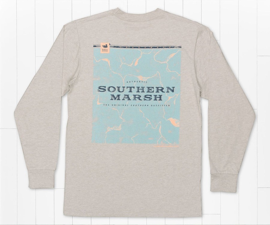 Women'S Southern Marsh Original Long Sleeve Tees | Origins Elevation Tee | Long Sleeve Washed Burnt Taupe