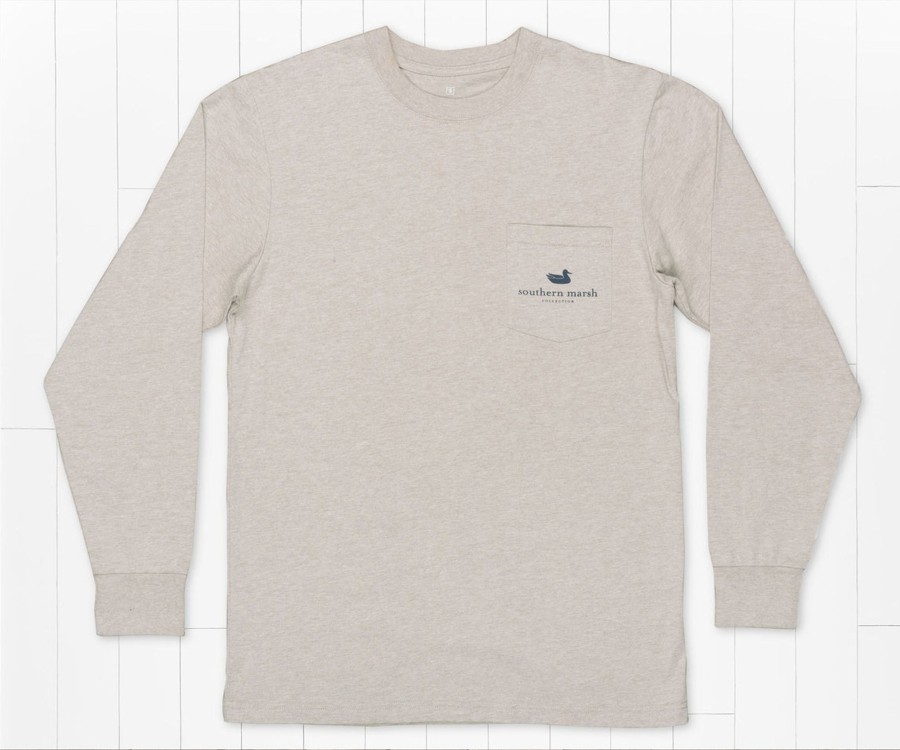 Women'S Southern Marsh Original Long Sleeve Tees | Origins Elevation Tee | Long Sleeve Washed Burnt Taupe