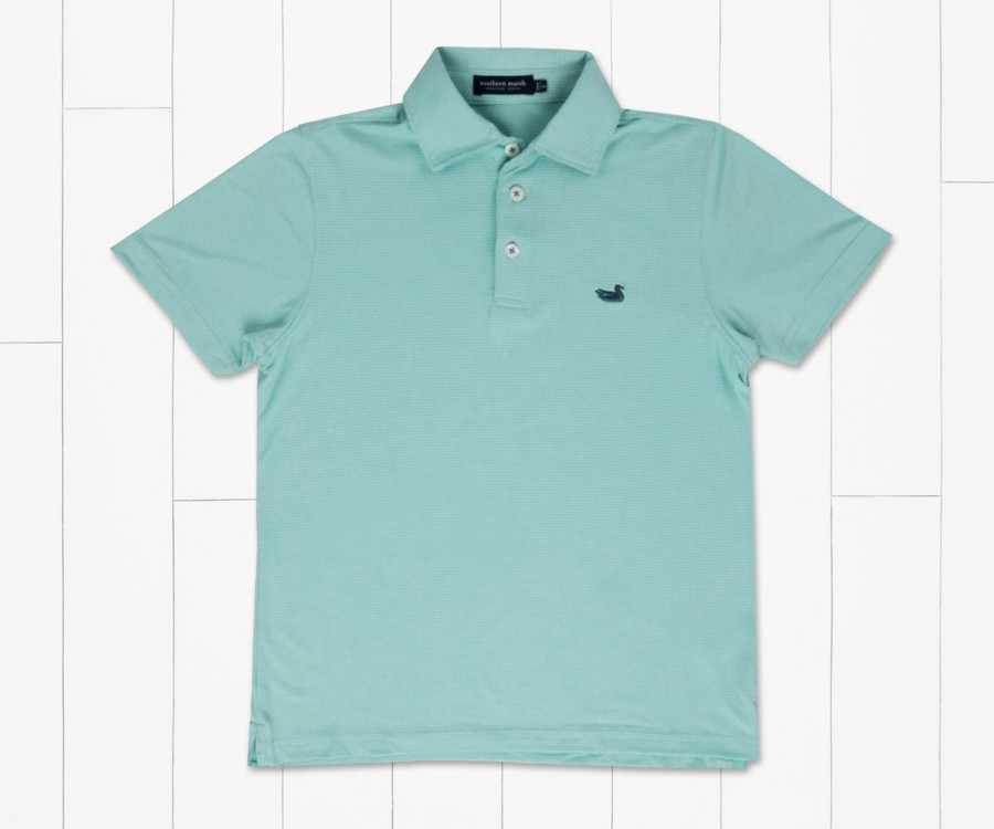 Youth Southern Marsh Polos | Youth Biscayne Heather Performance Polo