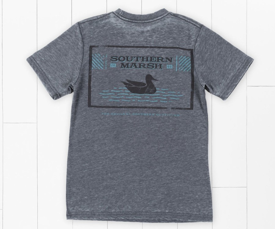 Youth Southern Marsh Seawash Tees | Youth Seawash Tee | Pond Seawash Midnight Gray