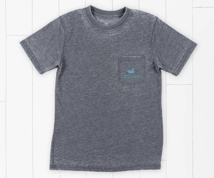 Youth Southern Marsh Seawash Tees | Youth Seawash Tee | Pond Seawash Midnight Gray