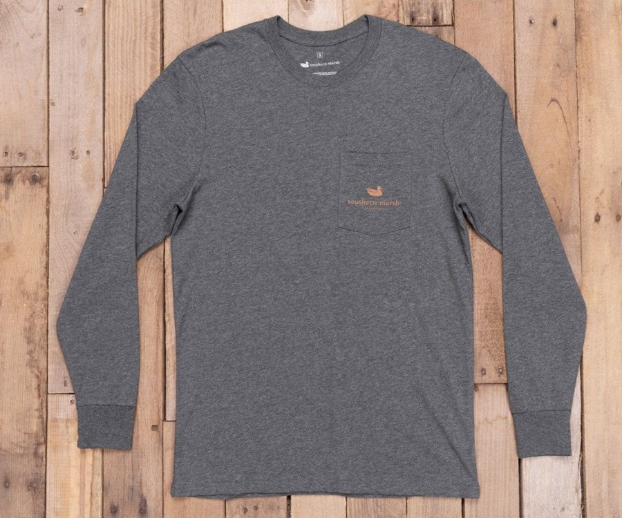 Women'S Southern Marsh Original Long Sleeve Tees | Vintage Decoy Mallard Tee - Long Sleeve Midnight Gray Heather