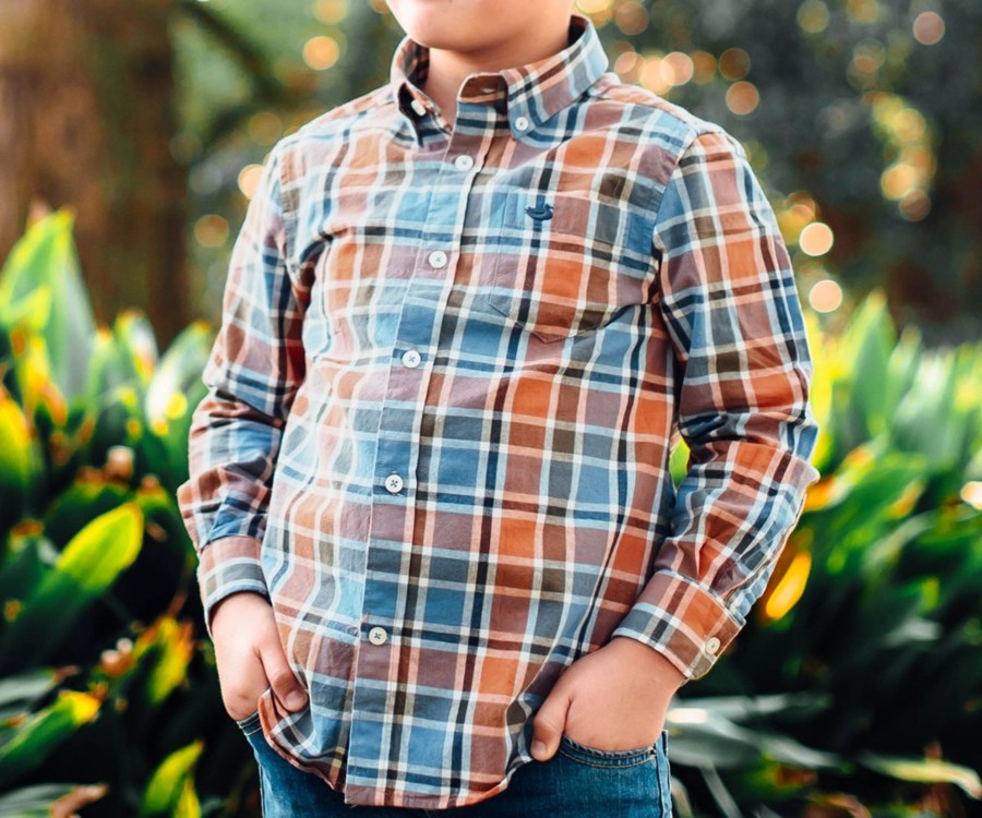 Youth Southern Marsh Dress Shirts | Youth Ocoee Washed Plaid