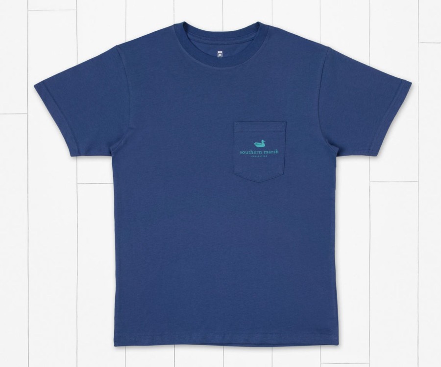 Youth Southern Marsh Original Tees | Youth Marlin Motoring Tee Bluestone