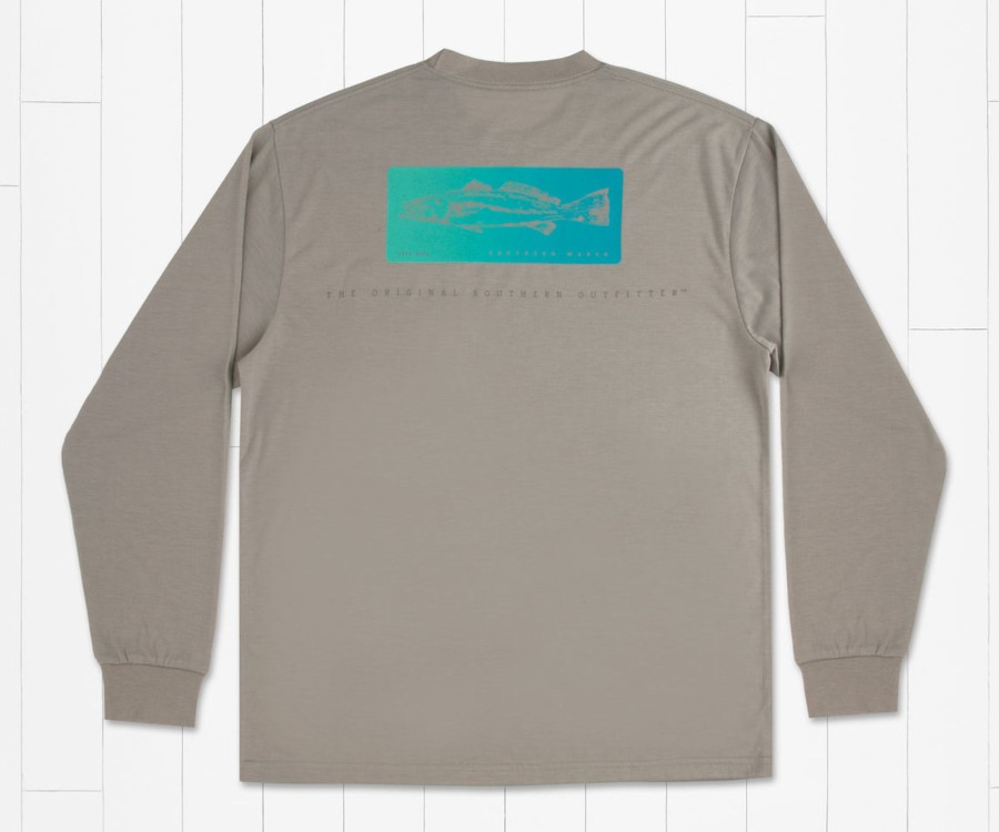 Men'S Southern Marsh Fishing Shirts | Fieldtec Comfort Tee - Trout Fade - Long Sleeve