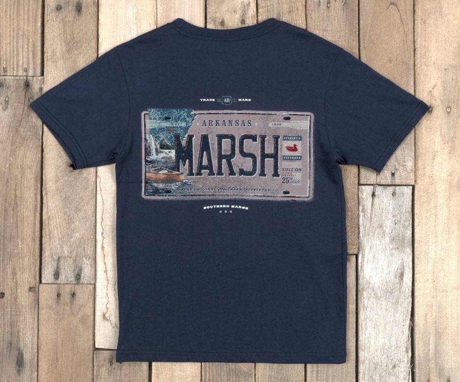 Youth Southern Marsh Original Tees | Youth Backroads Collection Tee - Arkansas Navy