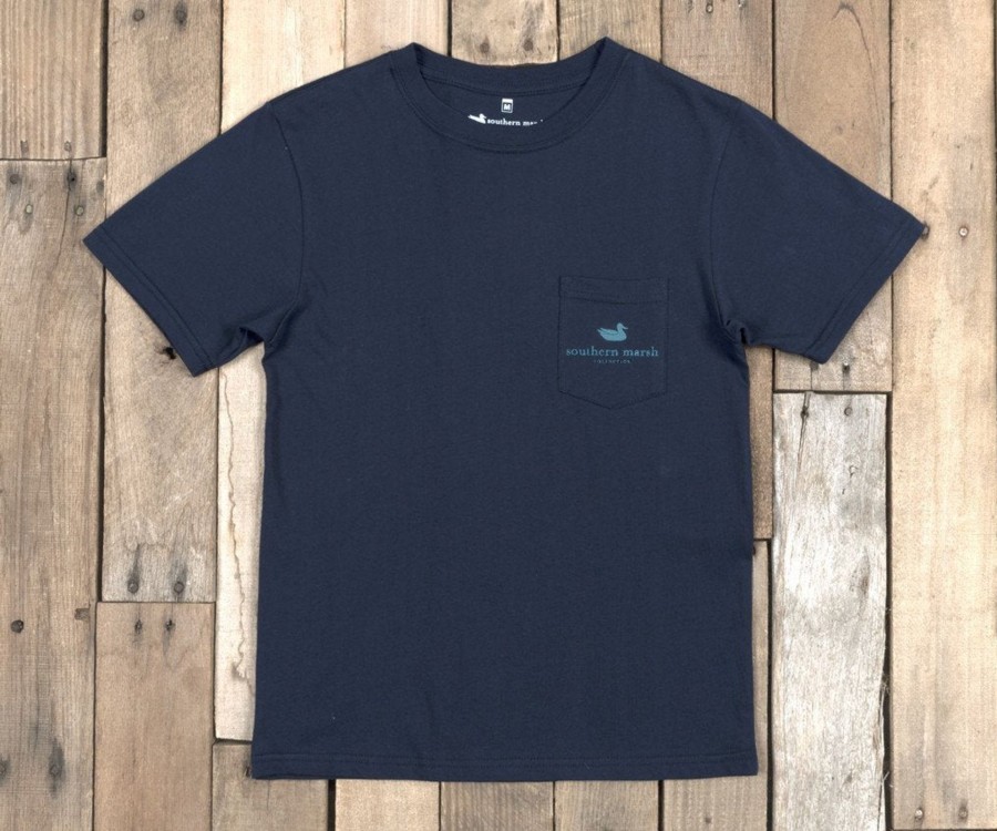 Youth Southern Marsh Original Tees | Youth Backroads Collection Tee - Arkansas Navy