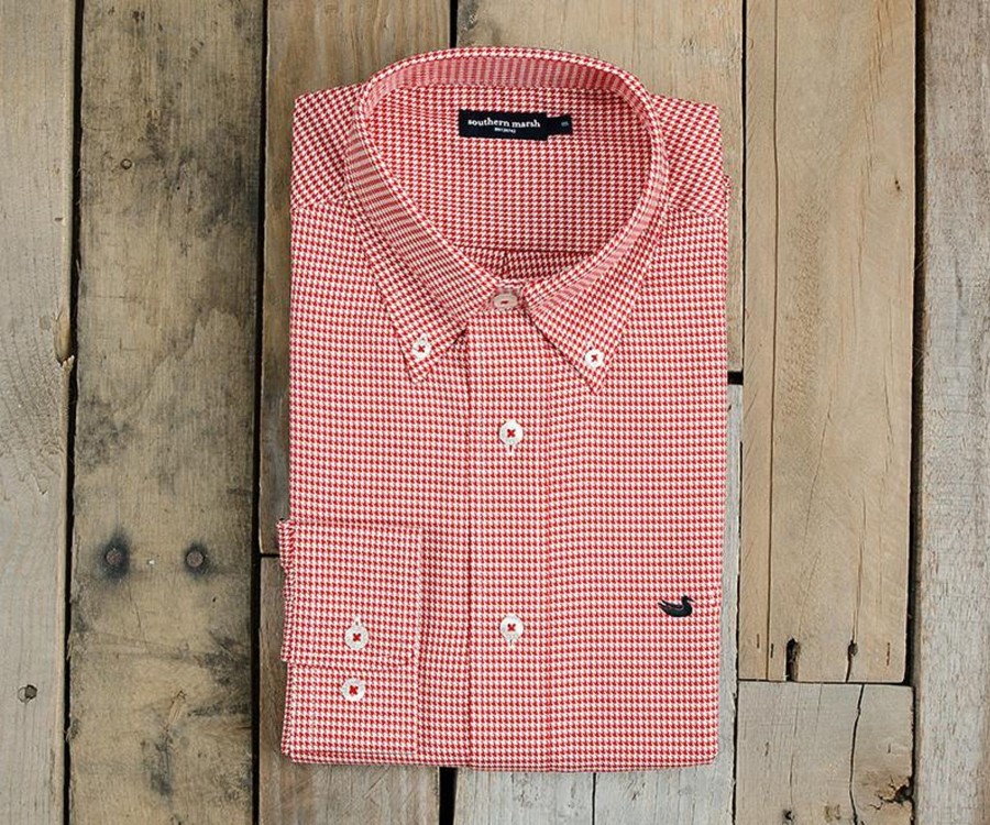 Men'S Southern Marsh Relaxed | Mackenzie Houndstooth Dress Shirt