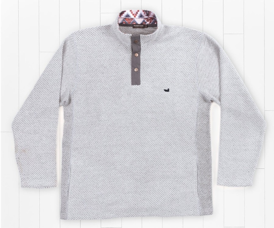 Men'S Southern Marsh Pullovers And Sweaters | Pawleys Rope Pullover Light Gray