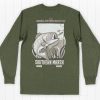 Men'S Southern Marsh Original Ls Tees | Vistas Bass Tee | Long Sleeve Washed Dark Green Heather