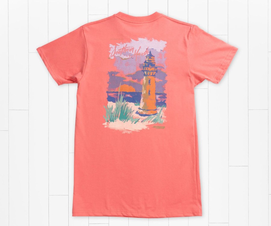 Men'S Southern Marsh Original Ss Tees | Southern Horizons Tee | Lighthouse Azalea