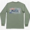 Men'S Southern Marsh Original Ls Tees | Backroads Collection Tee | North Carolina | Long Sleeve Bay Green