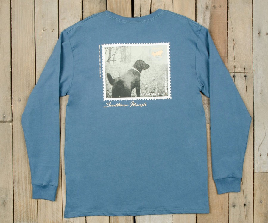 Men'S Southern Marsh Original Ls Tees | Black Lab Tee - Long Sleeve Slate