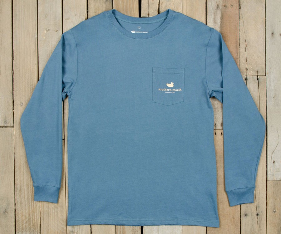 Men'S Southern Marsh Original Ls Tees | Black Lab Tee - Long Sleeve Slate