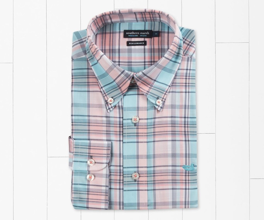 Men'S Southern Marsh Performance | Kershaw Performance Plaid Dress Shirt