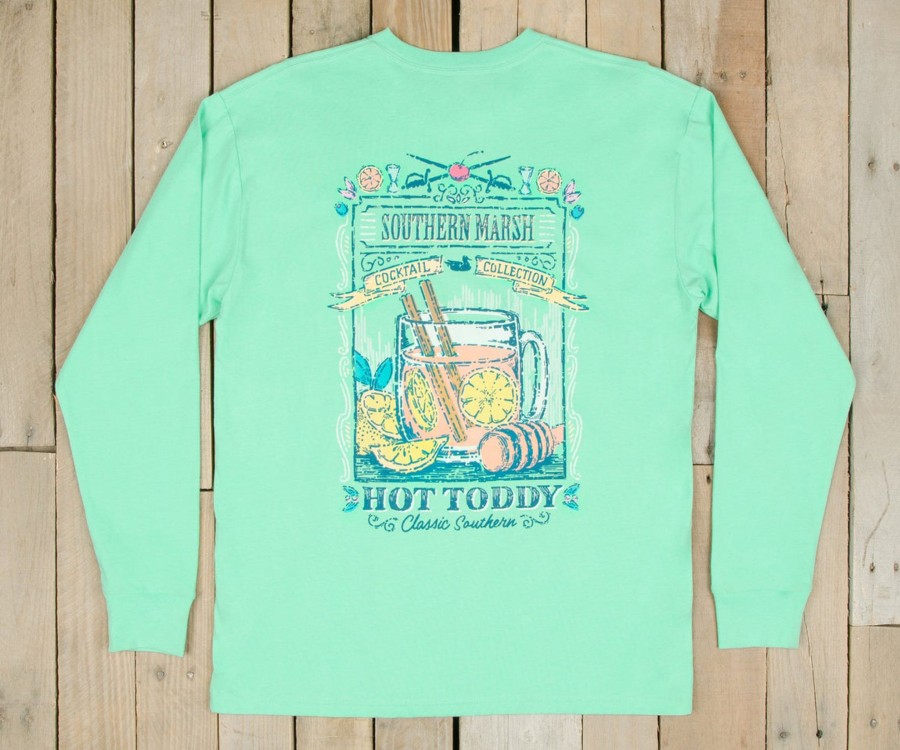 Women'S Southern Marsh Original Long Sleeve Tees | Cocktail Tee | Hot Toddy | Long Sleeve Bimini Green