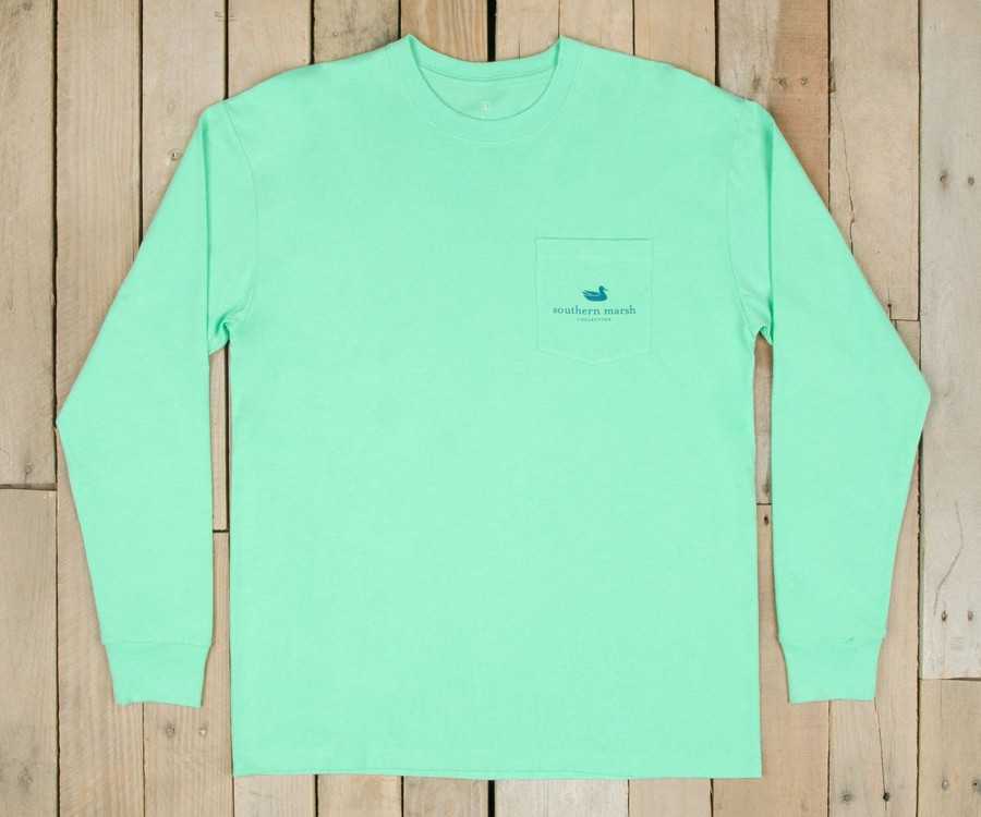 Women'S Southern Marsh Original Long Sleeve Tees | Cocktail Tee | Hot Toddy | Long Sleeve Bimini Green