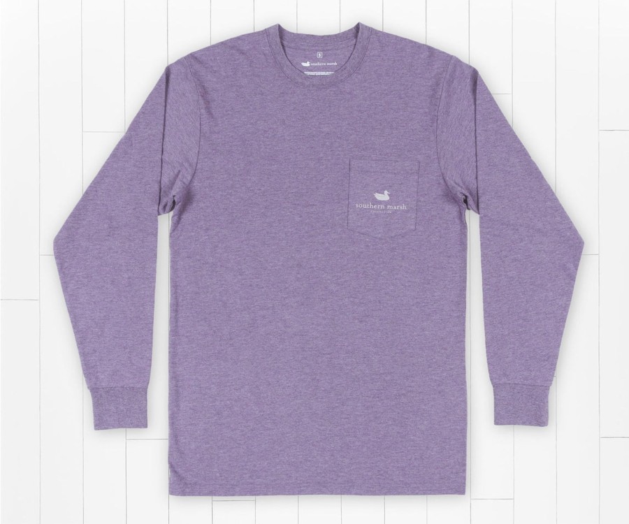 Women'S Southern Marsh Original Long Sleeve Tees | Vistas Mallard Tee - Long Sleeve Washed Iris