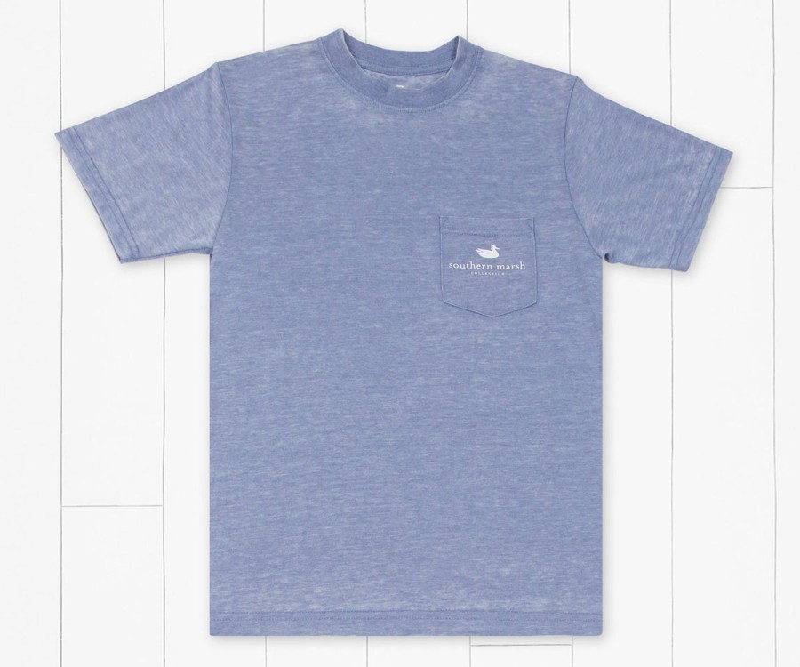 Youth Southern Marsh Seawash Tees | Youth Seawash Tee | Duck Trio Seawash Washed Blue