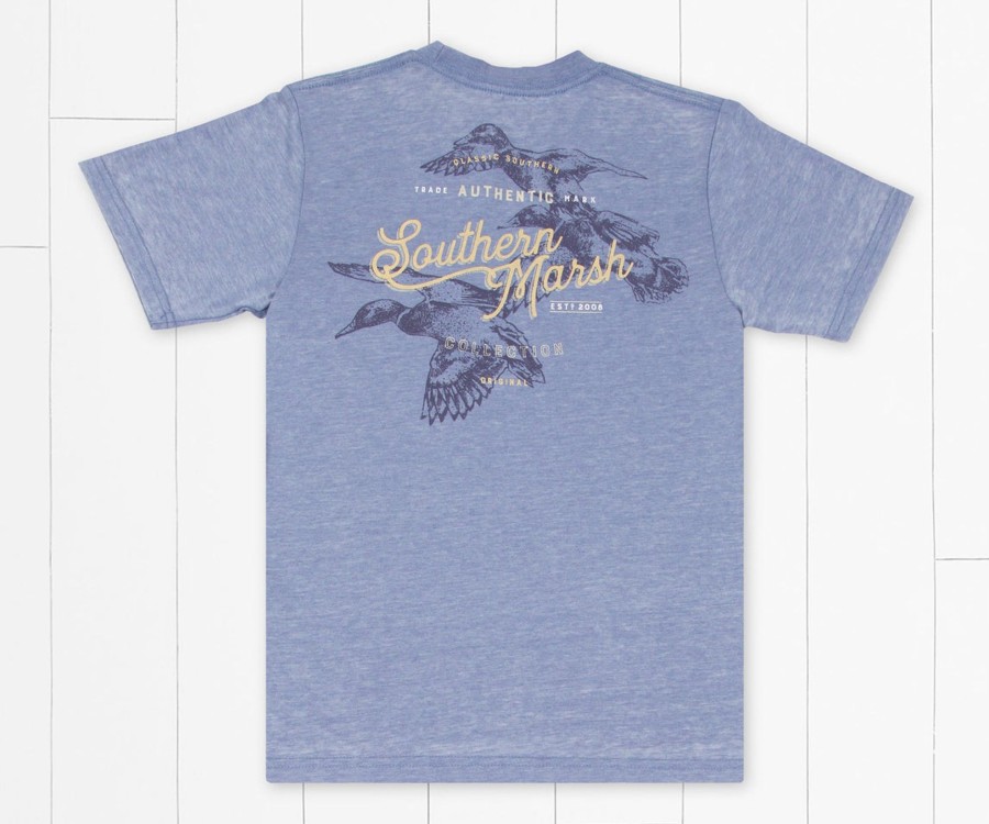 Youth Southern Marsh Seawash Tees | Youth Seawash Tee | Duck Trio Seawash Washed Blue