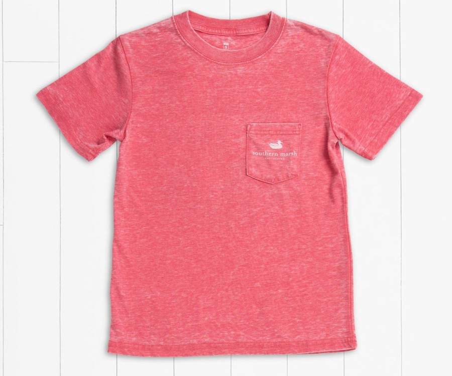 Youth Southern Marsh Seawash Tees | Youth Seawash Branding Tee | Sailboat Strawberry Fizz