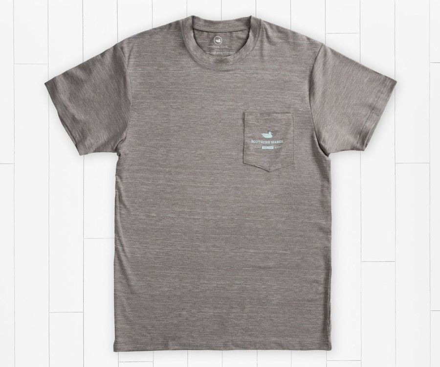 Women'S Southern Marsh Performance Tees | Fieldtec Heathered Performance Tee | Tarpon Dark Gray