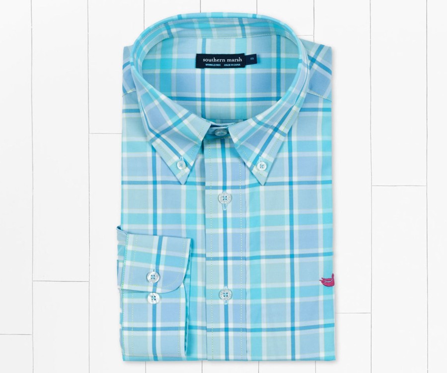 Men'S Southern Marsh Wrinkle-Free | Brevard Plaid Dress Shirt