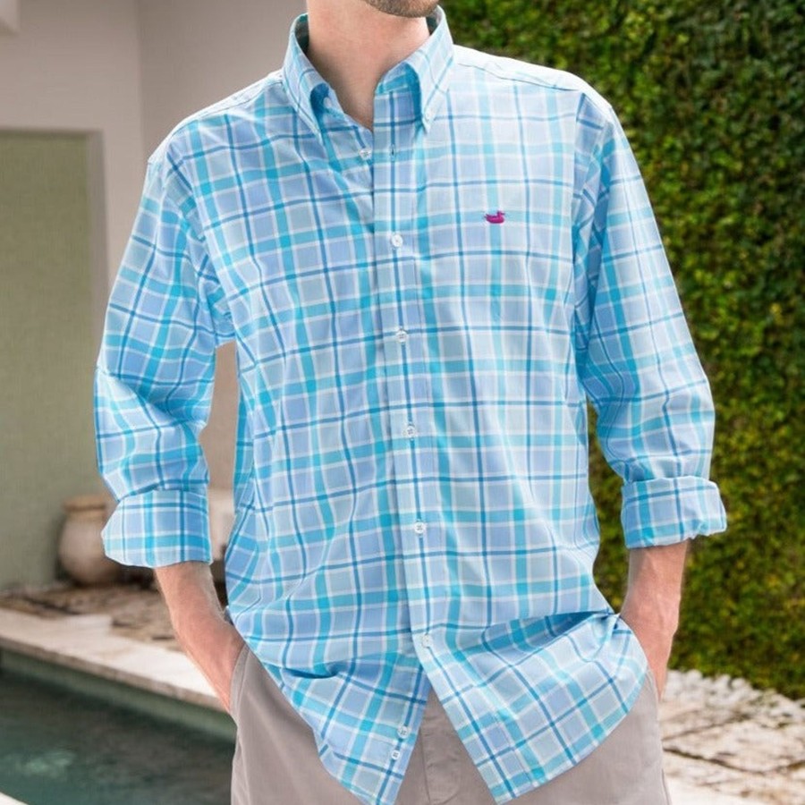 Men'S Southern Marsh Wrinkle-Free | Brevard Plaid Dress Shirt