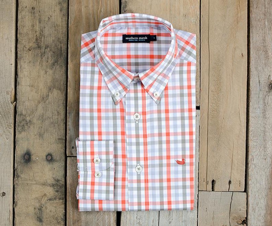 Men'S Southern Marsh Wrinkle-Free | Reynolds Gingham Dress Shirt