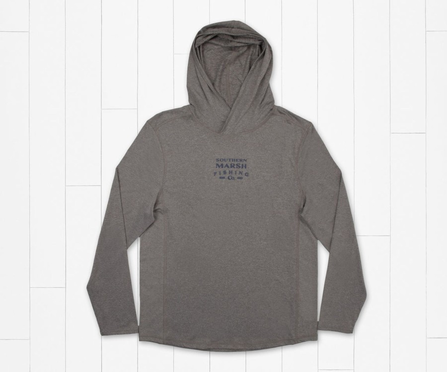 Men'S Southern Marsh Pullovers And Sweaters | Fieldtec Featherlight Hoodie - Sm Fishing Co. Light Gray