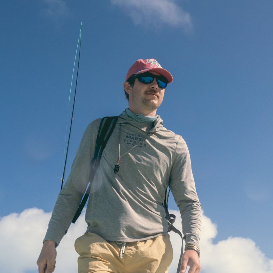 Men'S Southern Marsh Pullovers And Sweaters | Fieldtec Featherlight Hoodie - Sm Fishing Co. Light Gray