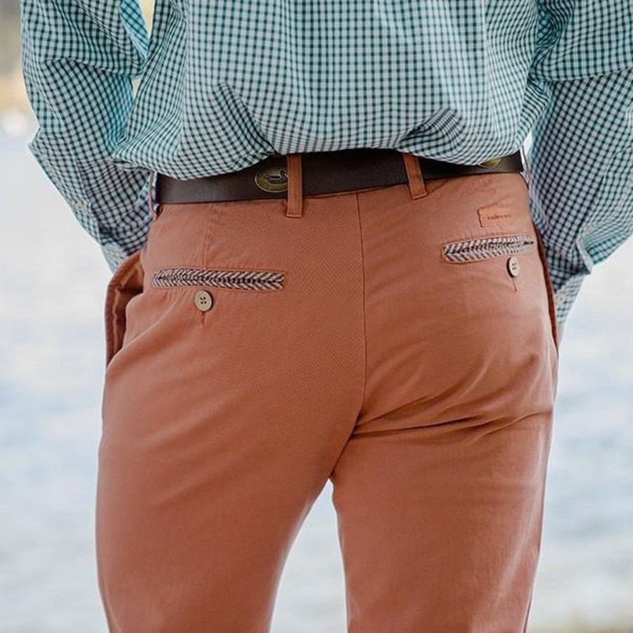 Men'S Southern Marsh Pants | Seawash Grayton Twill Pant Burnt Orange