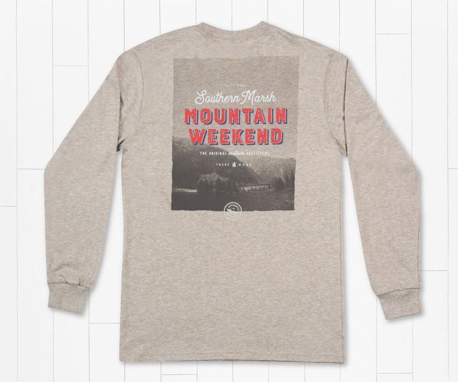 Women'S Southern Marsh Original Long Sleeve Tees | Endless Weekend Tee | Long Sleeve Washed Burnt Taupe