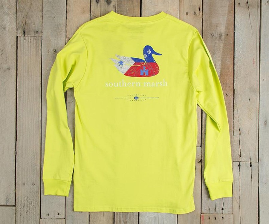 Women'S Southern Marsh Original Long Sleeve Tees | Authentic Heritage Tee | Louisiana | Long Sleeve Electric Lime