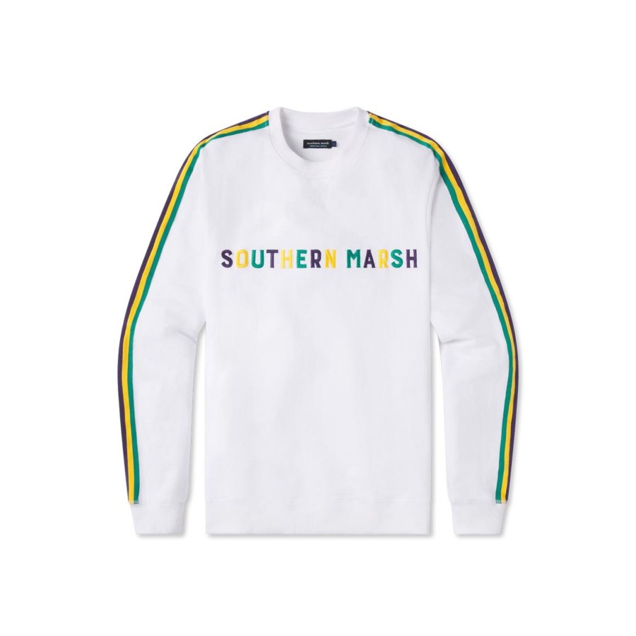 Youth Southern Marsh Pullovers And Sweaters | Youth Marigny Stripe Sweatshirt Purple Green And Gold