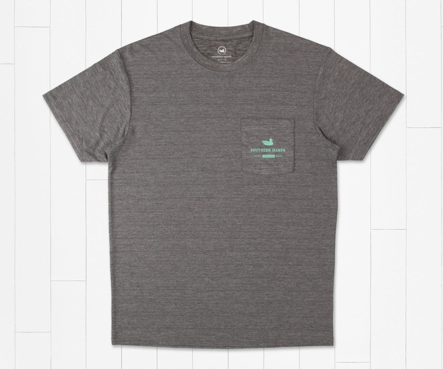 Men'S Southern Marsh Performance Tees | Fieldtec Heathered Tee - Made In The Gulf - Tuna