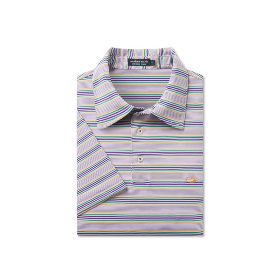 Men'S Southern Marsh Polos | Bermuda Performance Polo | Pensacola Stripe