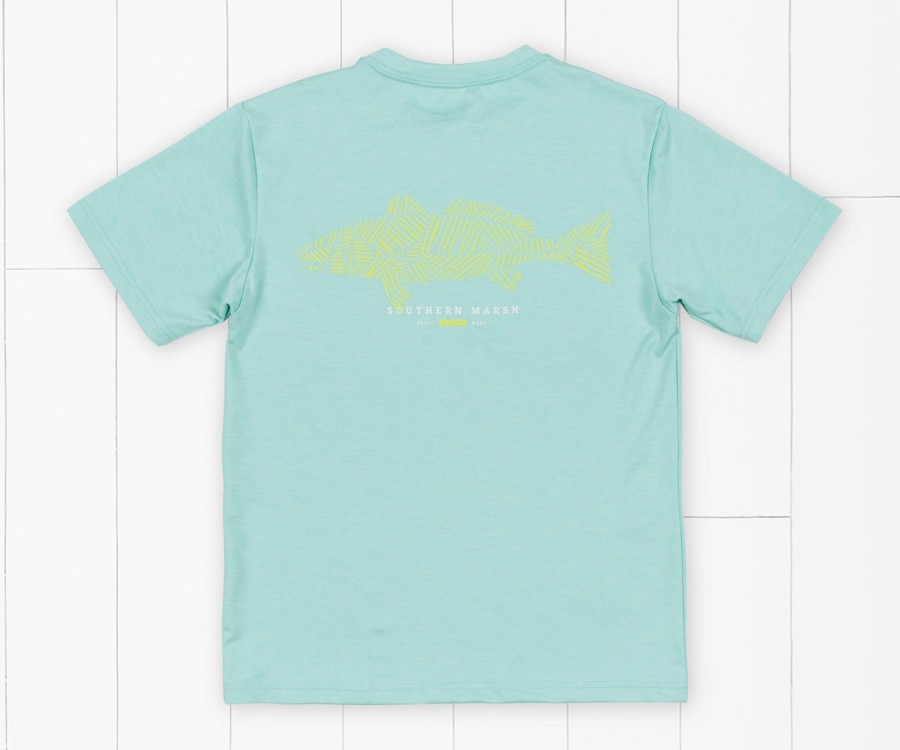 Youth Southern Marsh Performance Tees | Youth Fieldtec Performance Tee | Redfish Antigua Blue