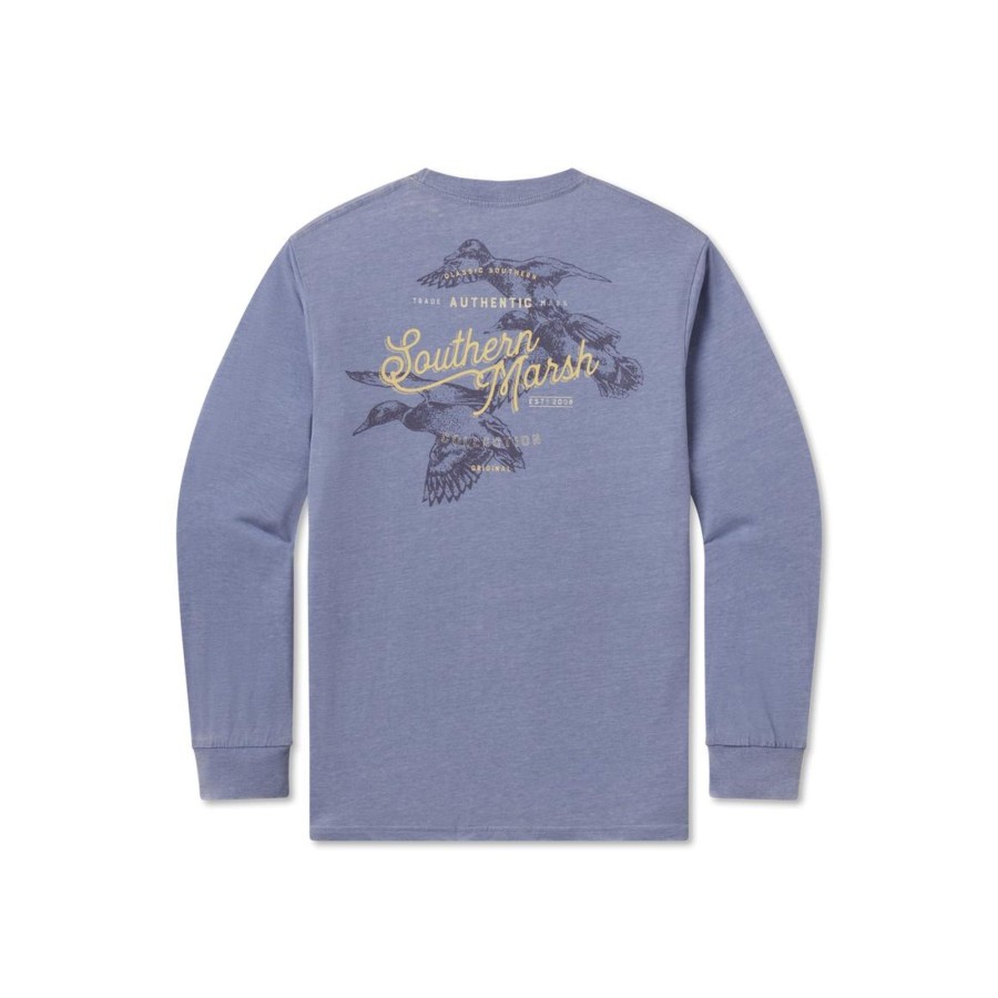 Women'S Southern Marsh Seawash Long Sleeve Tees | Seawash Tee | Duck Trio | Long Sleeve