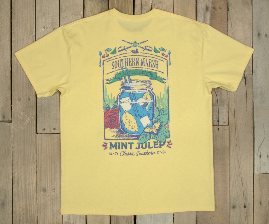 Women'S Southern Marsh Original Tees | Cocktail Collection Tee - Mint Julep Light Yellow