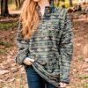 Women'S Southern Marsh Pullovers And Sweaters | Angler Fleece Pullover Midnight Gray And Sage