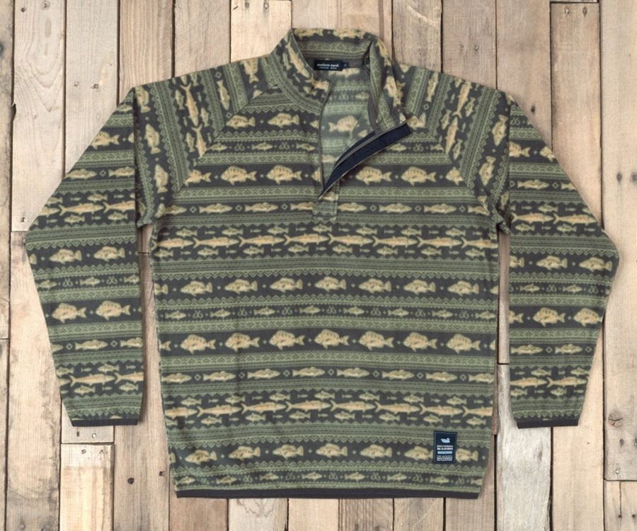 Men'S Southern Marsh Pullovers And Sweaters | Angler Fleece Pullover Midnight Gray And Sage