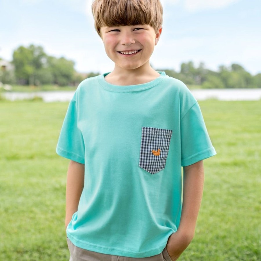 Youth Southern Marsh Original Tees | Youth Stewart Pocket Tee - Gingham